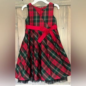 George Plaid Taffeta Dress Christmas Holiday Girls 8 Sleeveless NEW Red Green